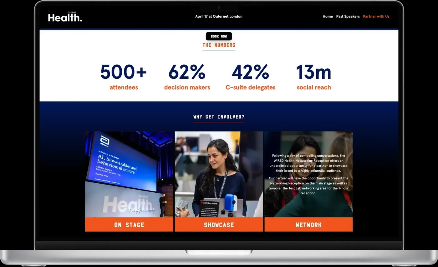 A screenshot of the "Partner With Us" page on the WIRED Health website