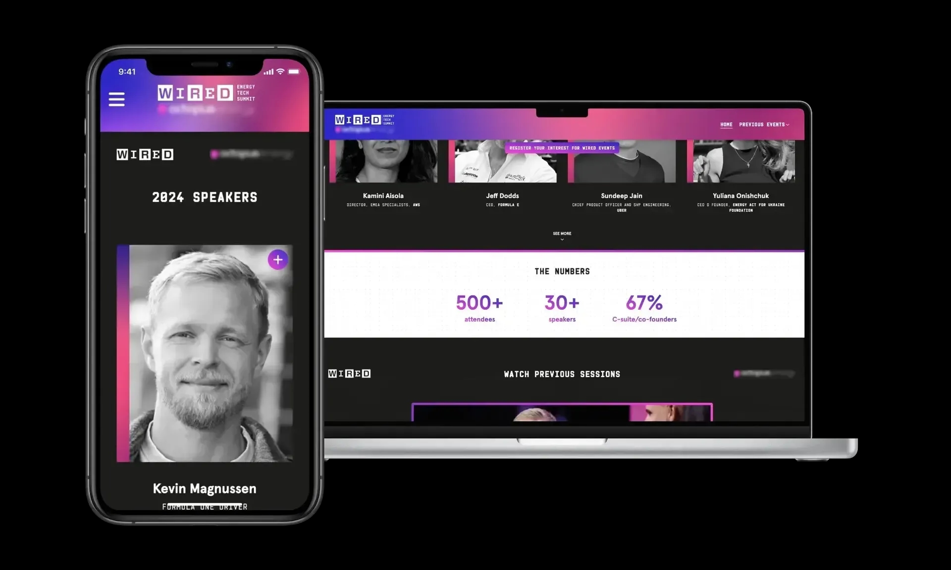 A graphic containing screenshots of the Energy Tech Summit website