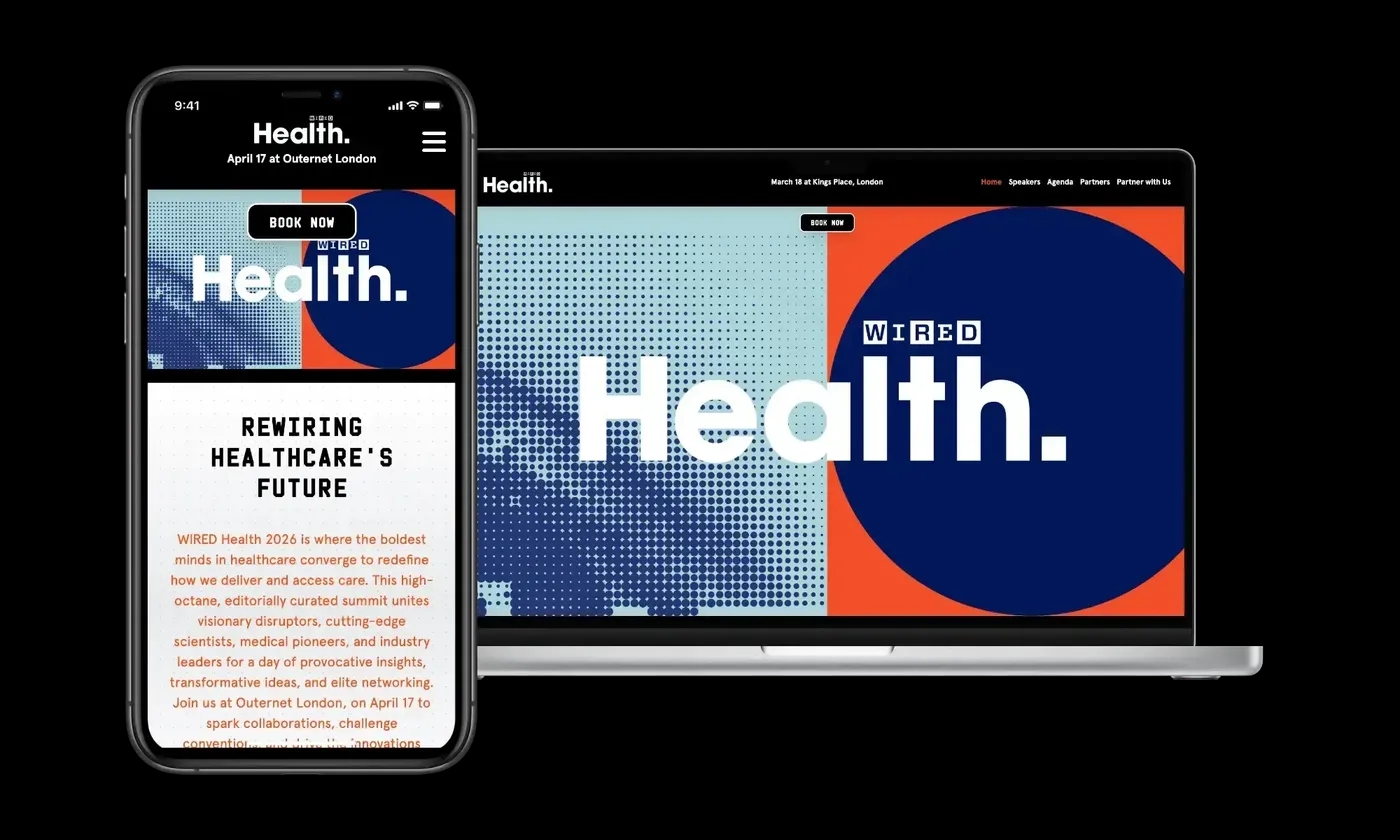 A graphic containing screenshots of the WIRED Health website